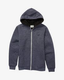 0 All Day Sherpa - Zip-Up Hooded Fleece for Boys Blue U2FL14BIF0 Billabong