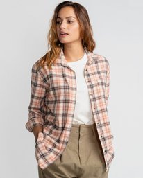 0 Easy Movin 2  - Camisa de Manga Larga para Mujer Rojo U3TP16BIF0 Billabong