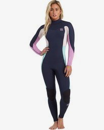 0 Synergy 4/3mm GBS - Back-Zip-Neoprenanzug für Frauen Blau U44G36BIF0 Billabong