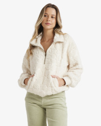 0 Fireside Cozy - Sweat avec demi-zip pour Femme Blanc UBJFT00272 Billabong