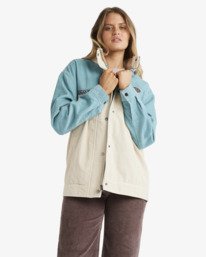 1 Since 73 Set The Wave Jacket - Corduroy Jacket for Women Blue UBJJK00174 Billabong