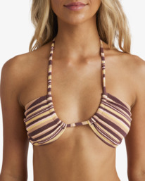 5 Beach Waves - Medium Coverage Bikini Top for Women Red UBJX300646 Billabong