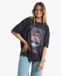 0 Focus Tour - T-shirt manches courtes sérigraphié pour Femme Noir UBJZT00511 Billabong