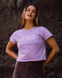 0 Miles Away - Short Sleeve T-Shirt for Women Purple UBJZT00518 Billabong