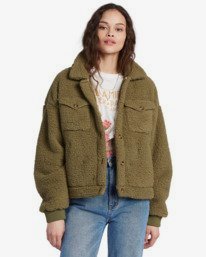 0 Grafton Button Through - Sherpa Fleece Jacket for Women  V3WA03BIW0 Billabong