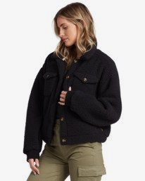 2 Grafton Button Through - Sherpa Fleece Jacket for Women  V3WA03BIW0 Billabong