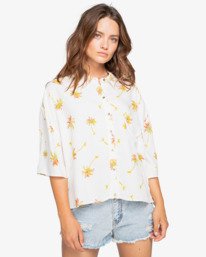 2 Isa Island - Camisa holgada de manga corta para Mujer Marron W3TP03BIP1 Billabong