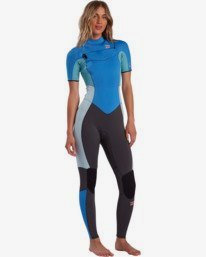 1 2/2mm Synergy - Short Sleeve Chest Zip Springsuit for Women Black W42G57BIP1 Billabong