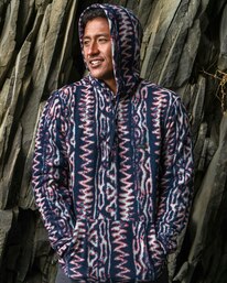 0 Furnace Anorak - Water Repellent Hooded Furnace Fleece for Men Blue Z1FL46BIF1 Billabong