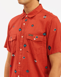 4 Wrangler Distant Land - Short Sleeve Shirt for Men Red Z1SH30BIF1 Billabong