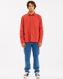 2 Wrangler Bowie - Camiseta de pana para Hombre Rojo Z1SH34BIF1 Billabong