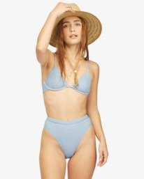 3 Wrangler Down With High Maui - Braguita de bikini con cobertura media para Mujer Azul Z3SB02BIF1 Billabong