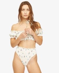 2 Wrangler Meadowlands Smocked Rise - Braguita de bikini con cobertura mini para Mujer Marron Z3SB19BIF1 Billabong