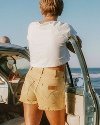 1 Wrangler Showdown - Jeansshorts mit hohem Bund f&uuml;r Frauen Blau Z3WK04BIF1 Billabong