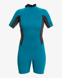 0 2/2mm Launch - Kurzärmliger Springsuit mit Backzip für Frauen Blau Z42G91BIP2 Billabong