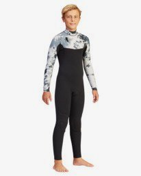 5 4/3mm Furnace Comp  - Combinaison Chest Zip pour Gar&ccedil;on Gris Z44B10BIF1 Billabong
