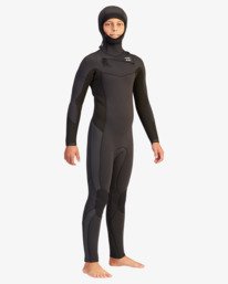 5 5/4mm Absolute  - Neoprenanzug mit Rei&szlig;verschluss auf der Brust f&uuml;r Jungen 8 - 14 Schwarz Z45B14BIF1 Billabong