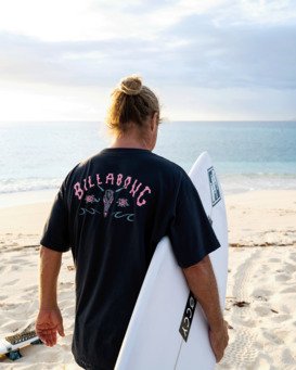 billabong, Occy Raging Bull Og - Kurzärmliges T-Shirt mit Screen-Print für Männer, WASHED BLACK (waa) Occy Raging Bull Og - Short Sleeve T-Shirt for Men  24A352529