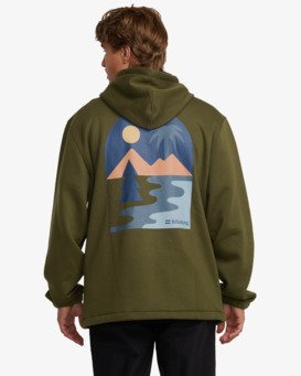 billabong, Compass - Fleece Top for Men, OLIVE (olv) Compass - Fleece Top for Men  24A411506