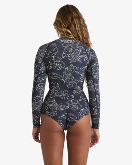 billabong, 2/2mm Salty Dayz Natural - Langärmliger Springsuit mit Reißverschluss vorne für Frauen, BLACK PEBBLE (bpb) 2/2mm Salty Dayz Natural - Front Zip Long Sleeves Springsuit for Women  24BW191503