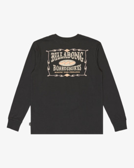 billabong, Double Spread - Camisola de manga comprida para rapazes 8-16, WASHED BLACK (waa) Double Spread - Long Sleeve T-Shirt for Boys 8-16  EBBZT00193