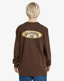 billabong, Orbit Arch - Camisola de manga comprida para rapazes 8-16, DARK CEDAR (csr0) Orbit Arch - Long Sleeve T-Shirt for Boys 8-16  EBBZT00195