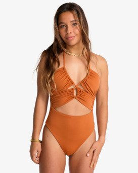 billabong, Sol Searcher - Costume intero a fascia da Donna, GOLDEN BROWN (cnt0) Sol Searcher - One-Piece Swimsuit for Women  EBJX100105