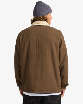 billabong, Chore Sherpa - Veste workwear avec doublure en sherpa pour Homme, DARK CEDAR (csr0) Chore Sherpa - Sherpa Lined Work Jacket for Men  EBYJK00133