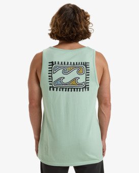 billabong, Crayon Wave - Muscle Tank for Men, SEAFOAM (sfm) Crayon Wave - Muscle Tank for Men  EBYZT00302