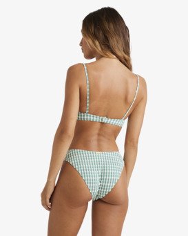 billabong, Wave Check Ella Bra - Parte de cima de biquíni de cobertura média para Mulher, ISLAND GREEN (ign) Wave Check Ella Bra - Medium Coverage Bikini Top for Women  UBJX300679