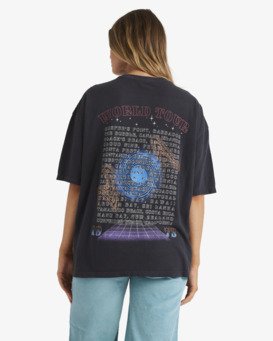 billabong, Focus Tour - T-shirt manches courtes sérigraphié pour Femme, OFF BLACK (ofb) Focus Tour - Short Sleeve T-Shirt for Women  UBJZT00511