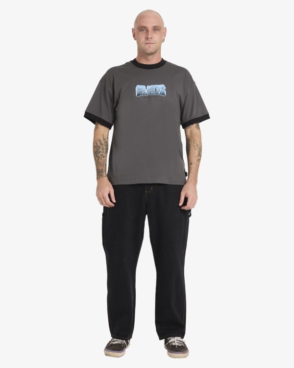 2 Spec 73 Spin Ringer - Boxy T-shirt voor Heren Gray 24A011673 Billabong