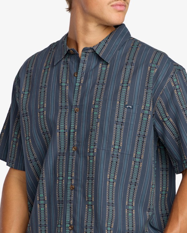 4 Sundays Jacquard - Short Sleeve Shirt for Men Blue 24A041507 Billabong