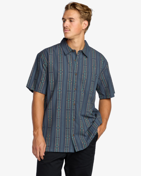 0 Sundays Jacquard - Short Sleeve Shirt for Men Blue 24A041507 Billabong
