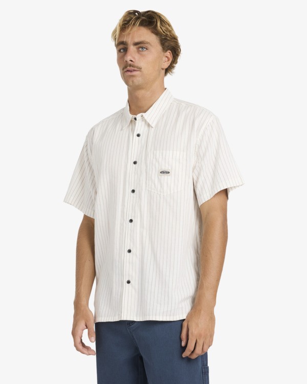 3 Bad Dog - Overhemd met Korte Mouwen voor Heren White 24A041601 Billabong