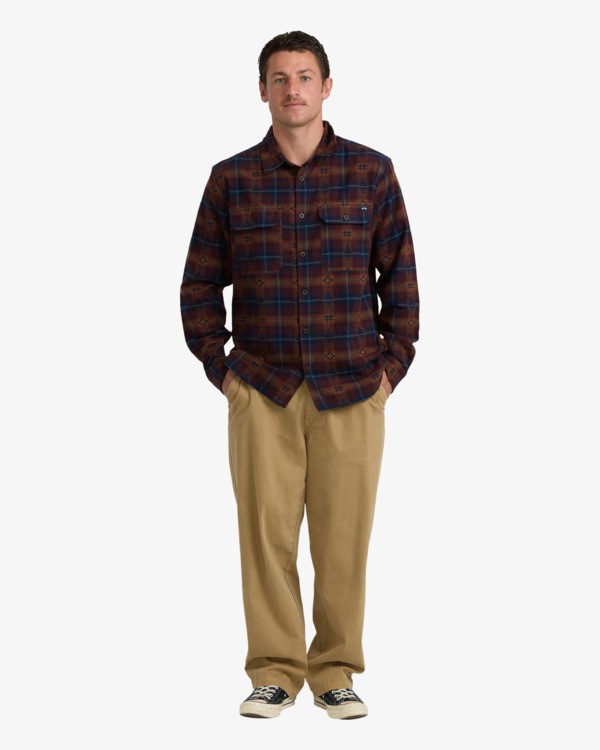 2 Offshore Jacquard Flannel - Overhemd met Lange Mouwen voor Heren Purple 24A053501 Billabong