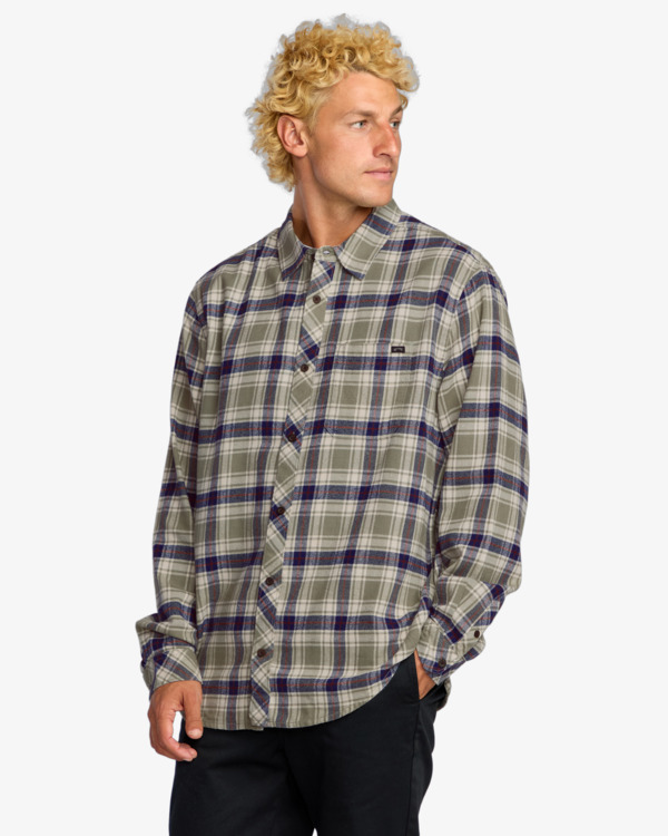 3 Coastline - Camicia in flanella da Uomo Green 24A053506 Billabong