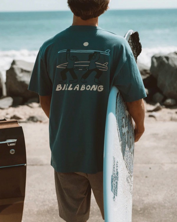 0 Split The Peak Regular - Short Sleeve T-Shirt for Men Blue 24A353522 Billabong