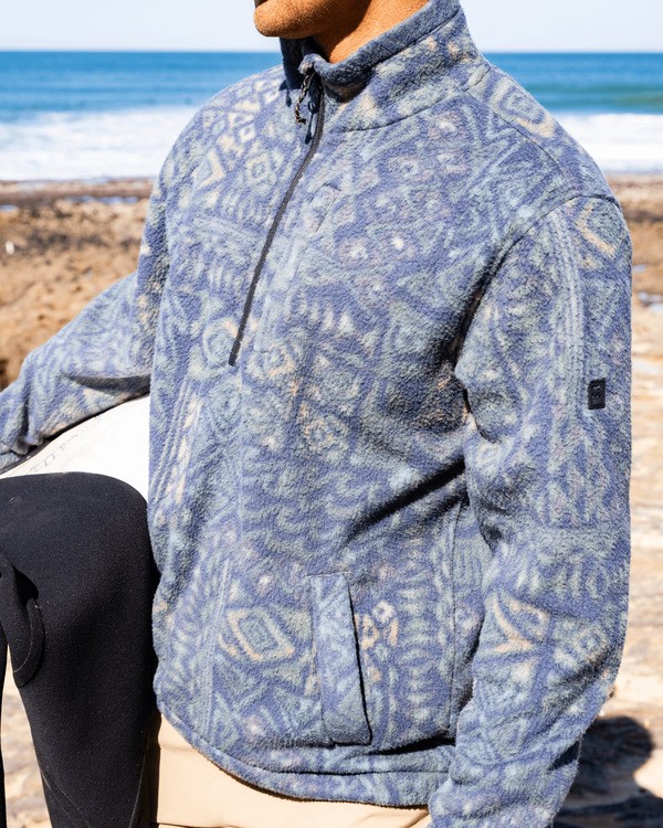 0 Boundary - Half Zip Mock Neck Fleece for Men Blue 24A411507 Billabong