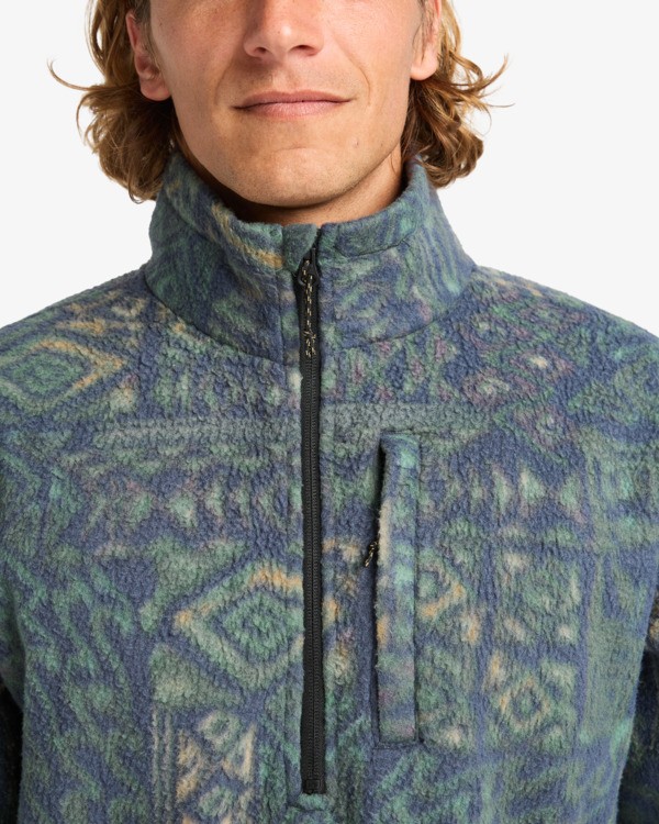 4 Boundary - Half Zip Mock Neck Fleece for Men Blue 24A411507 Billabong