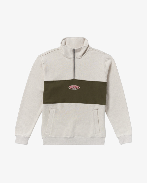 4 Bad Dog 3/4 - Half Zip Mock Neck Fleece for Men Beige 24A413504 Billabong