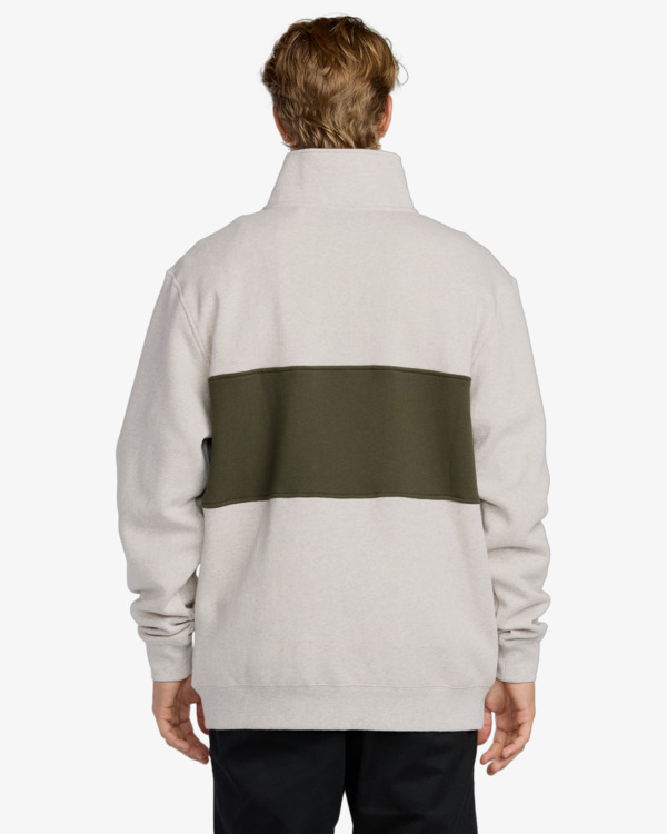 2 Bad Dog 3/4 - Half Zip Mock Neck Fleece for Men Beige 24A413504 Billabong