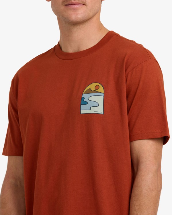 2 Sundown A/DIV - T-shirt de manga curta para Homem Vermelho 24A504505 Billabong