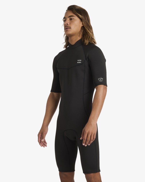 1 2/2mm Absolute - Short Sleeve Back Zip Springsuit for Men Black 24AW251601 Billabong