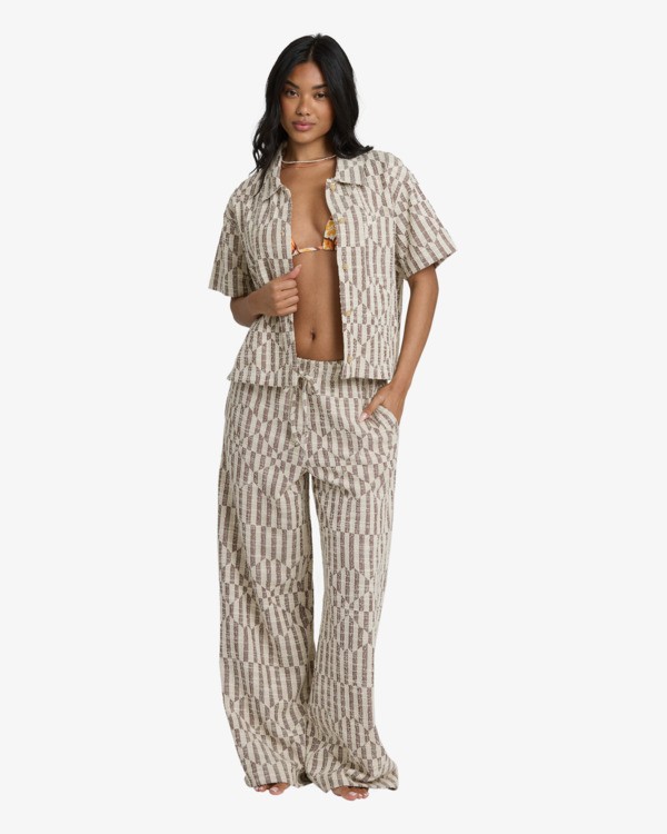 1 Vivid Wave - Haut boutonn&eacute; pour Femme Beige 24B011602 Billabong