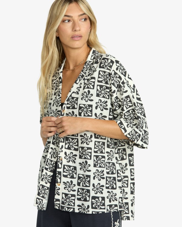 5 Beach side - Hemd mit kurzen Ärmeln für Frauen Schwarz 24B041501 Billabong