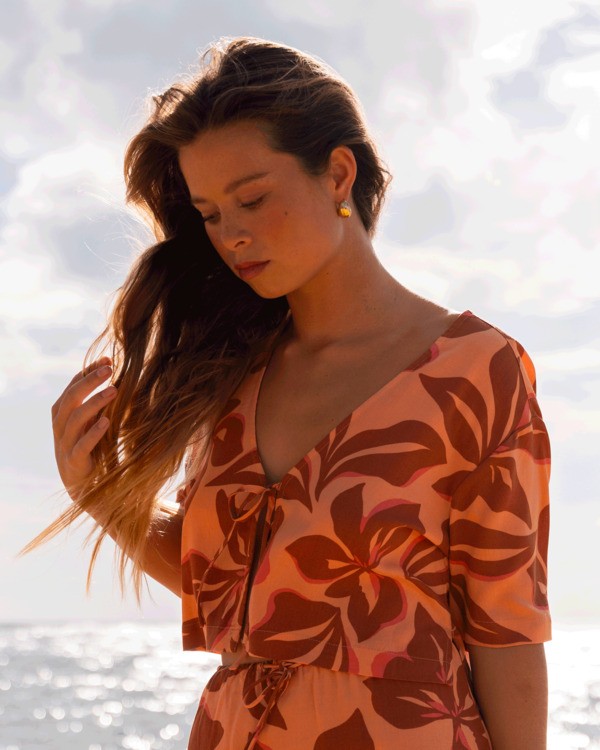0 Sunflower - Bluse mit Ballonärmeln für Frauen Orange 24B041510 Billabong