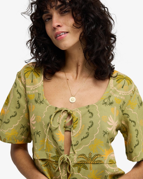 4 Totally Tropic - Short Sleeve Shirt for Women Green 24B041601 Billabong