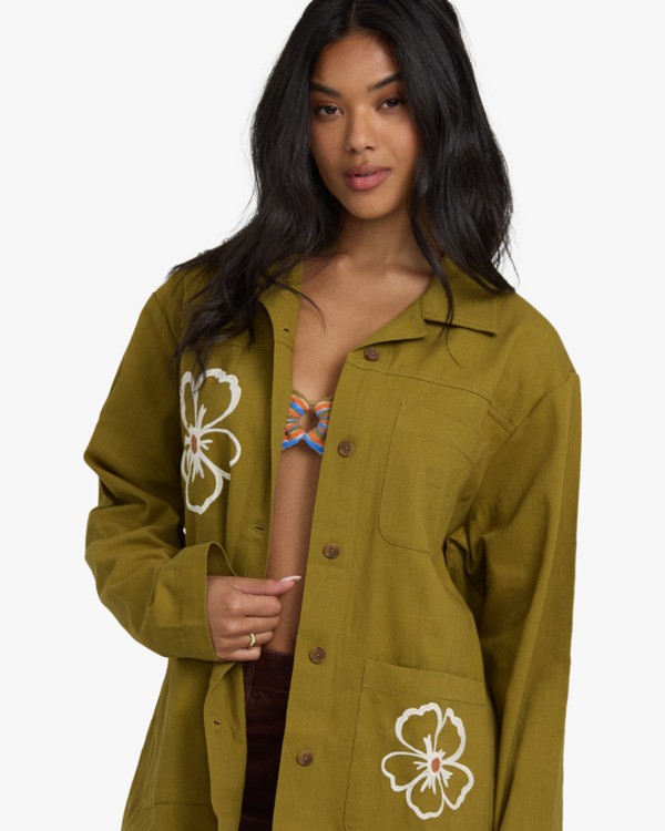 2 Floral Fields - Hemdjacke für Frauen Grün 24B054505 Billabong