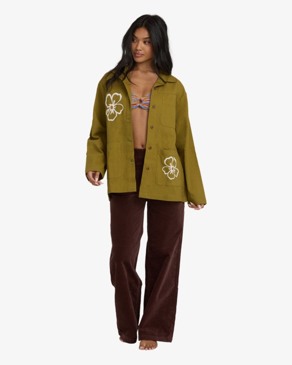 3 Floral Fields - Hemdjacke für Frauen Grün 24B054505 Billabong